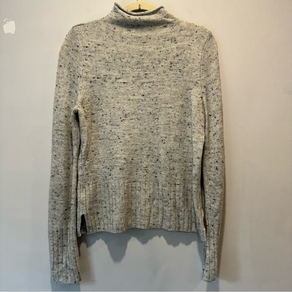 🍁 Madewell Donegal Inland Turtleneck Wool Blend Minimalist Speckled Sweater Med - Picture 3 of 15